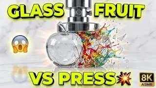 Hydraulic Press vs Glass Fruits 🍎🍊🥝 | EPIC Satisfying Slow Motion ASMR💥