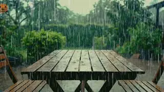 Rain on Wooden Table 🌧️ Calm Nature Sounds for Deep Sleep & Relaxation