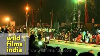 Motorcycle stunts by Indian para-military women