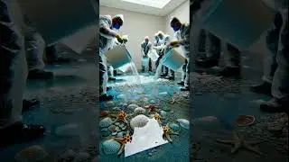 3Creating a Realistic 3D Ocean Epoxy Floor at the bathroom #diytransformation #epoxyfloors