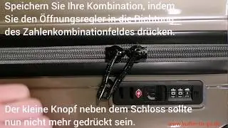 Anleitung TSA-Zahlenschloss - Von Cronshagen Reisetrolley Edvin