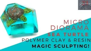 Funny video polymer clay sea turtle diorama |epoxy resin| diy | keyChain| handmade