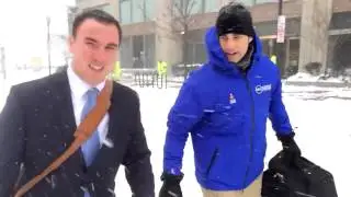 VIDEO: Man Braves Boston Blizzard in a Business Suit