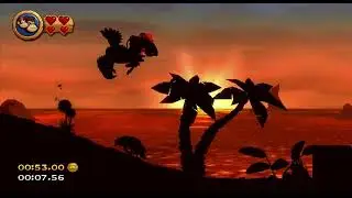 [Donkey Kong Country Returns] 1-4 Sunset Shore &mdash; 46.87 (Shiny Gold Medal)