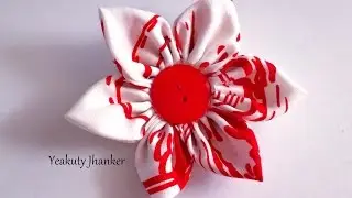 DIY: How to make a Kanzashi fabric flower hair clip.