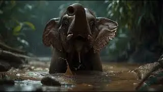 Strong elephant and intelligent rabbit friendship 