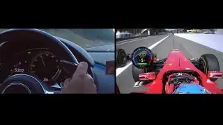 Сравнение разгона Bugatti Chiron и болида Формулы-1 2013 года от 0 до 300 км/ч.