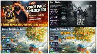 Bgmi 4.2 Update New Event Free Bhojpuri Voice Pack 😍 Republic Day Event Peaky Blinders Event 🔥