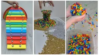 Hypnotic Bead Reversal, Xylophone Magic, Sorting Balls, ASMR Bead Tower, Marble Run Relaxation