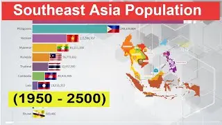 Most Population in Southeast Asia (1950 - 2500) Southeast Countries Asia's Population