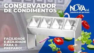 CONSERVADOR DE CONDIMENTOS GELADO PARA HAMBURGUER / LINHA FAST FOOD NOVAIND.