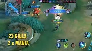 2x MANIA + 23 KILLS  BUILD TOP 1 GLOBAL BRODY, Mobile legends bang bang, MLBB