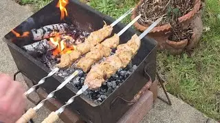A trip to the store. Preparing shish kebab. A night trip. Lunar halo.  Готовим шашлык.  Луна Гало. 