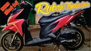 Pasang Sticker/scotlite,merah PCX di vario 125,wraping,cutting stiker