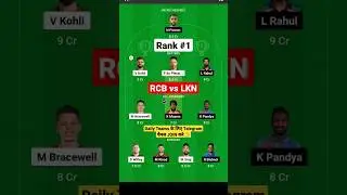 RCB vs LKN Dream11 Prediction | RCB vs LKN Dream11 Team 2023 | Royal Chalenger Bangluru vs Lucknow