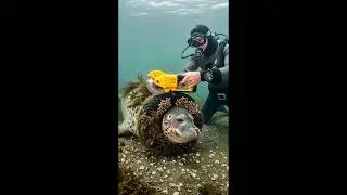 A Sea Lion SAVED by a scubadiver
