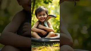 Unbelievable Friendship: Dangerous Snake Shows Love to Little Boy! #snake #animal #shorts #pet #kids