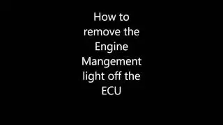 How To Remove/Reset The Engine Management Light .