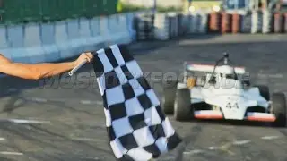 Formula 1 F1 finishing checkered flag for race. Finish symbol, competition.. Stock Footage