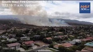 South Maui Fire Consumes 40-50 Acres - July 22, 2019