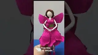Crepe paper fairy doll making, diy fairy doll #diy #trannga3dorigami