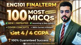 ENG101 Final Term Exam 2026 🔥 Important MCQs & Most Expected Questions | VU