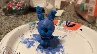 I painted a Bonny Funko pop  #karasvlogs123￼ #fnaf 