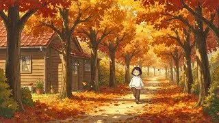 An Autumn Path Behind the House | Fallen Leaves and Unhurried Steps 🍂 | Ghibli - style