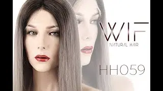 WIFHair Blonde Grey With Brown Roots Lace Front Remy Natural Hair Wig HH059