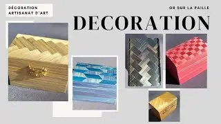 Coffrets &agrave; tr&eacute;sors d&eacute;cor&eacute;s en marqueterie de paille