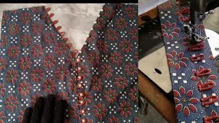 Creative And beautiful Neck Design With Dori Loops & Pearls | V shape Neck Design with Dori loops..