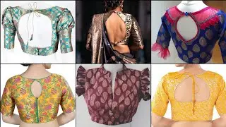 Silk Saree Brocade Blouse Designs New Model/Fancy Blouse Back Neck Design/New Blouse Design #brocade