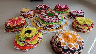 crochet new flower design thalpos, paydan, पायदान , थालपोस बनाना सीखें ।