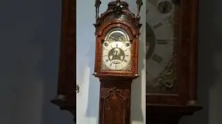 Dutch musical burr walnut longcase clock by Alin Walker circa 1745