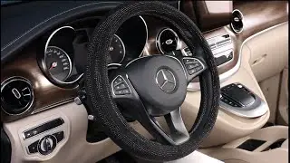Bling Crystal Rhinestones Car Steering wheel cover for Women Men Girls, light up your car interior