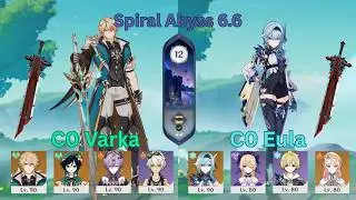 C0 Varka Pyro & C0 Eula Hypercarry | Genshin Impact | Spiral Abyss 6.6 / Luna VII Floor 12