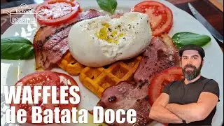 Waffles de batata doce com Burrata!!