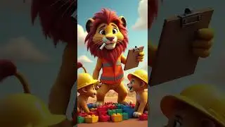 When Lions Become Civil Engineers!   Funny Jungle Construction #surprisechanthu #cartoon #kidsshorts
