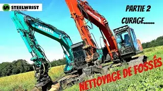 nettoyage de foss&eacute;s partie 2,kobelco sk 180 lc 11 steelwrist x 20
