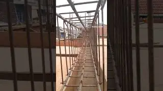 Proses pembesian balok gantung bentang 6m