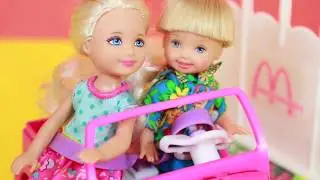 Barbie Chelsea drives Power Wheels Car Toy