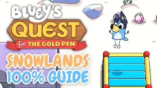 Bluey's Quest for the Gold Pen | Level 5: Snowlands Walkthrough (100% Completion)