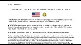 PROTECTING TEMPORARY PROTECTED STATUS (TPS) HOLDERS, Public Order 1.807.1