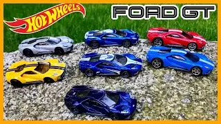 7x 2017 FORD GT - ALL COLOR VARIATIONS RACE & REVIEW - HOT WHEELS (including Super Treasure Hunt!)