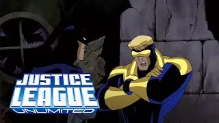 Batman congratulates Booster Gold | Justice League Unlimited