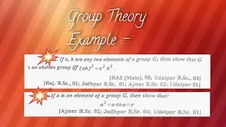 Example on group theory