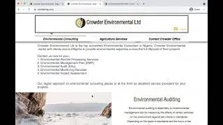 Crowder Environmental Consultants Services in Nigeria