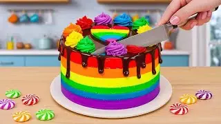 🎂 LIVE: Rainbow Cake Cutting Show &ndash; Bright Layers, Chocolate Drip, and Sweet Candy Fun 🍭🌈