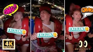 Best Ride Reaction Ever? YOU Decide 🤔🏆#slingshotride #amusementpark #thrillrides #scaryrides