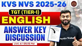 KVS NVS TGT Tier 1 Exam Analysis 2026 | KVS NVS English Answer Key | KVS NVS English By Sharad Sir
